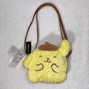Loungefly Sanrio Pompompurin Fuzzy Plush Mini Backpack Yellow NWT Hot Topic